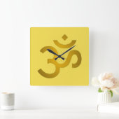 Devanagari om - Canary Quadratische Wanduhr (Zuhause)