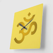 Devanagari om - Canary Quadratische Wanduhr (Winkel)