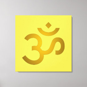 Devanagari Om - Kanarienvogel Leinwanddruck