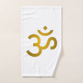 Devanagari om - White Badhandtuch Set (Handtuch)
