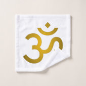 Devanagari om - White Badhandtuch Set (Waschlappen)