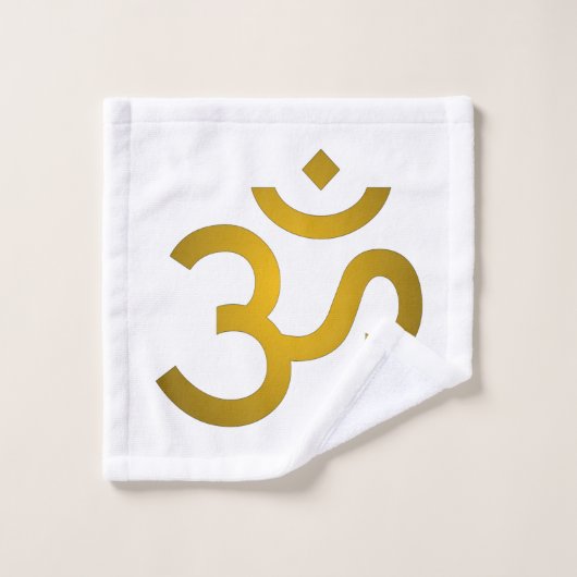 Devanagari om - White Badhandtuch Set (Waschlappen)