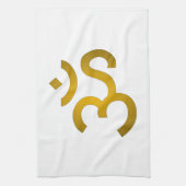 Devanagari om - White Geschirrtuch (Vertikal)
