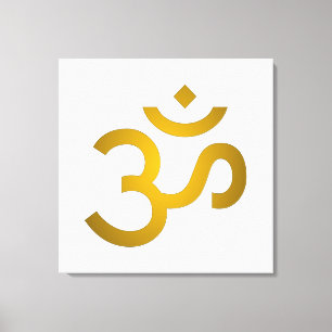 Devanagari om - White Leinwanddruck