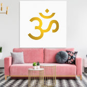 Devanagari om - White Leinwanddruck (Insitu (Wohnzimmer))