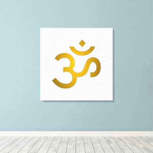 Devanagari om - White Leinwanddruck (Insitu (Holzboden))
