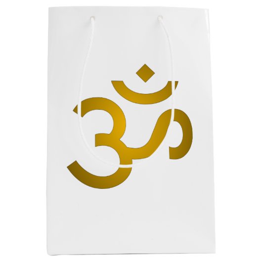 Devanagari om - White Mittlere Geschenktüte (Vorderseite)
