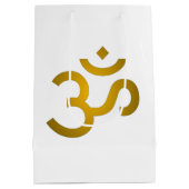 Devanagari om - White Mittlere Geschenktüte (Rückseite)