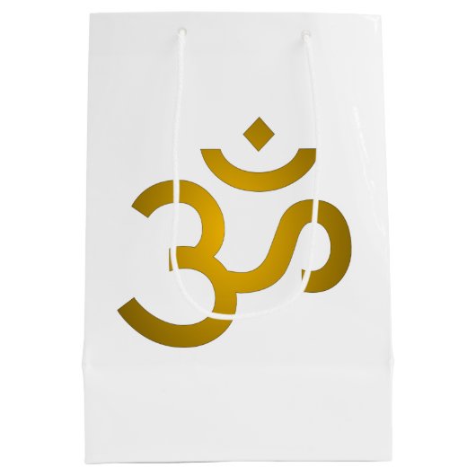 Devanagari om - White Mittlere Geschenktüte (Rückseite)
