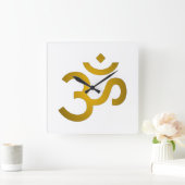 Devanagari om - White Quadratische Wanduhr (Zuhause)