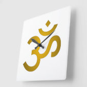 Devanagari om - White Quadratische Wanduhr (Winkel)
