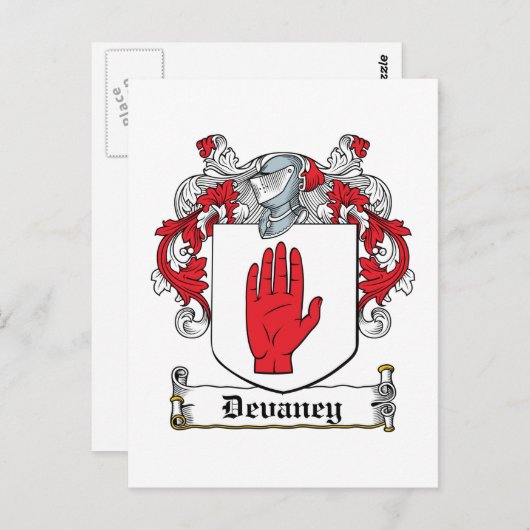 Devaney Familienwappen Postkarte (Vorne/Hinten)