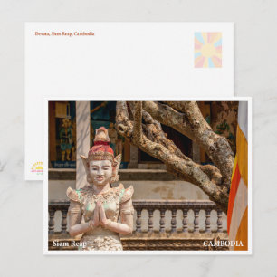 Devata-Statue Siem Reap Kambodscha Postkarte