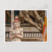 Devata-Statue Siem Reap Kambodscha Postkarte (Vorderseite)