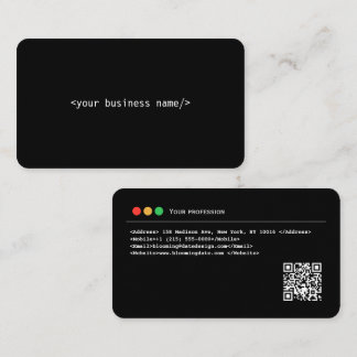 Developer Business Card mit QR-Code Visitenkarte