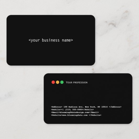 Developer Business Card Visitenkarte (Vorne/Hinten)