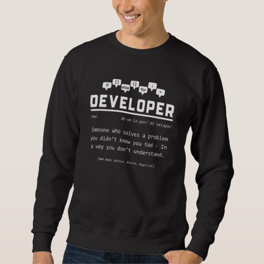 Developer Definition Software Engineer Sweatshirt (Vorderseite)