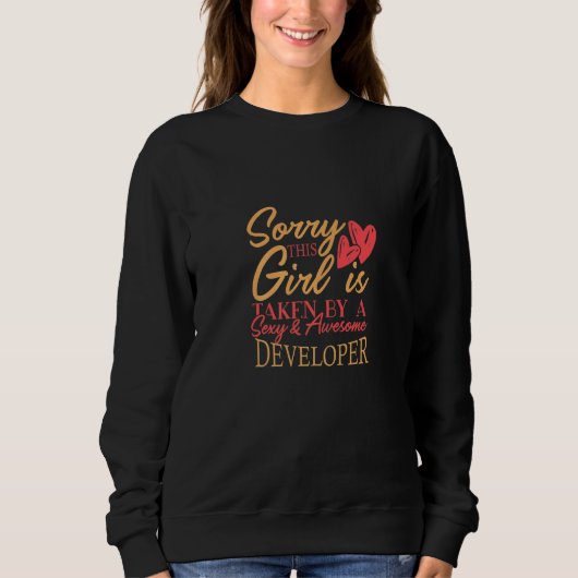 Developer Work Job Husband Wife Saying Everyday Sweatshirt (Vorderseite)