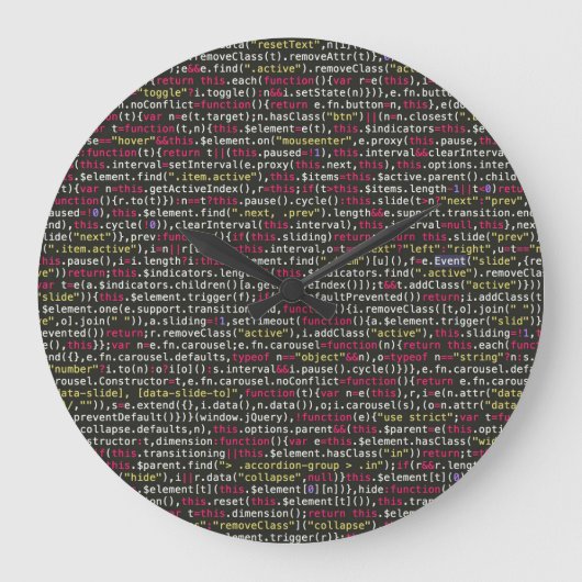 Developer's Terminal Pattern Große Wanduhr (Vorderseite)
