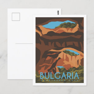 Devetashka-Höhle Bulgarien Reiseort Illustration Postkarte