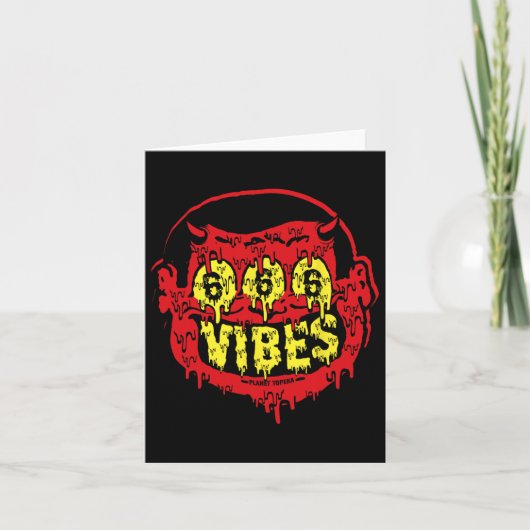 Devil 666 Vibes - Retro Style 666 Funny Evil Hallo Karte (Vorderseite)