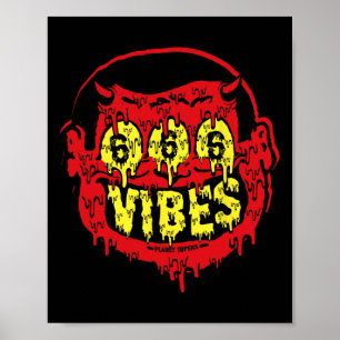 Devil 666 Vibes - Retro Style 666 Funny Evil Hallo Poster