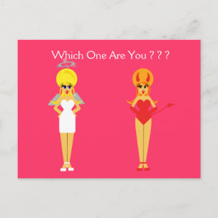 Devil and Angel Postcard Postkarte