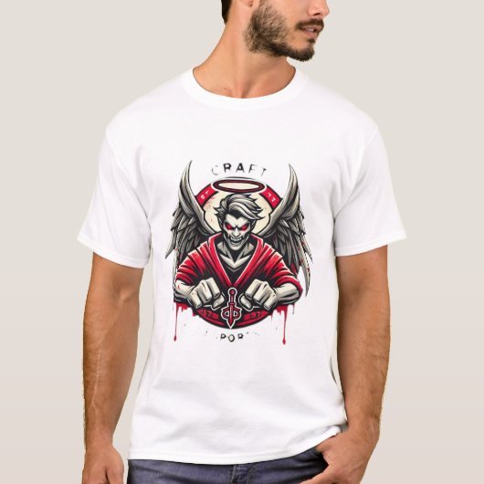 Devil Angel-Eagle Hybrid Emblem T-Shirt (Vorderseite)