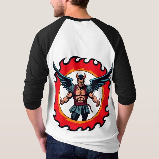 Devil Angel Esports Logo - Fiery Conqueror Design T-Shirt (Rückseite)
