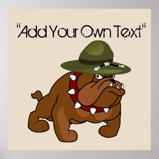 Devil Bull Dog Vollkörper (Eigener Text hinzufügen Poster (Vorne)