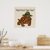 Devil Bull Dog Vollkörper (Eigener Text hinzufügen Poster (Küche)