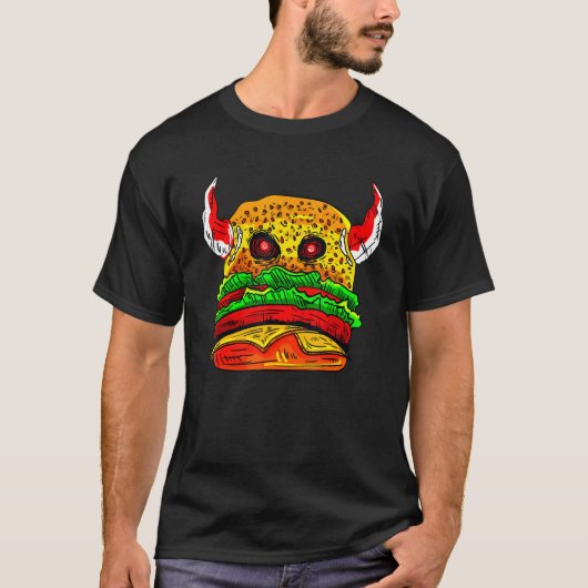 Devil Burger Hamburger Cheesburger Delicious Food T-Shirt (Vorderseite)