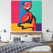 Devil Cat Leinwanddruck (Insitu (Schlafzimmer))