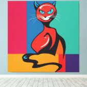 Devil Cat Leinwanddruck (Insitu (Holzboden))