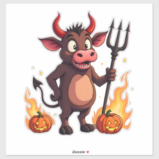 Devil Cow Mischief Aufkleber (Blatt)