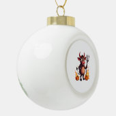 Devil Cow Mischief Keramik Kugel-Ornament (Links)