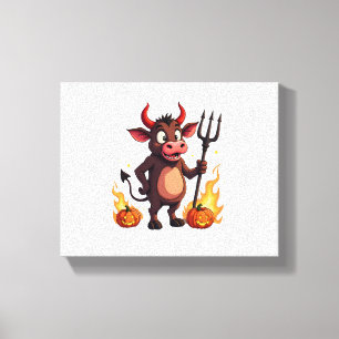 Devil Cow Mischief Leinwanddruck