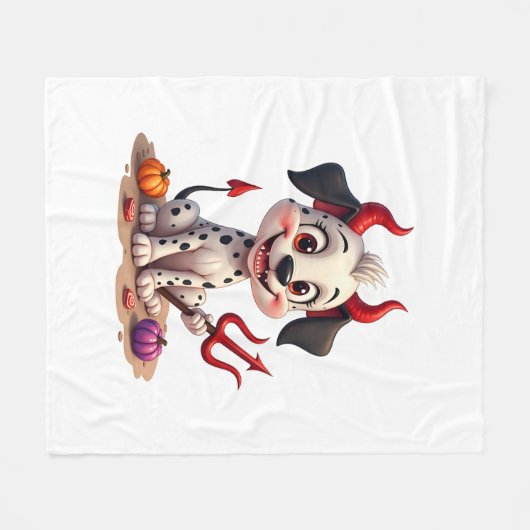 Devil Dalmatiner Mischief Fleecedecke (Vorderseite (Horizontal))