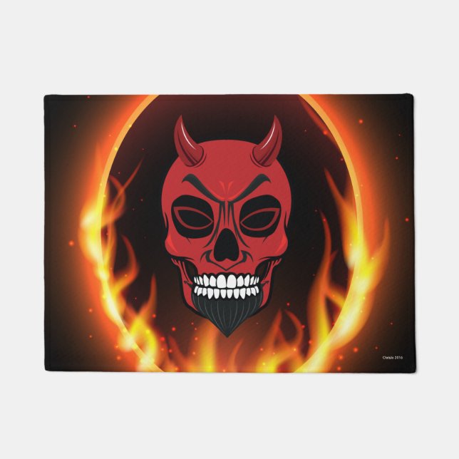 Devil Demon Skeleton Door Mat Fußmatte (Vorderseite)