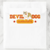Devil Dog Family Rechteckiger Aufkleber (Tasche)