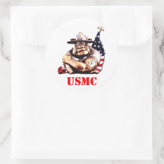 DEVIL DOG USMC RUNDER AUFKLEBER (Tasche)