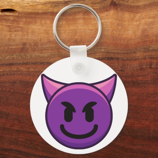 Devil Emoji Button Schlüsselanhänger (Vorderseite)