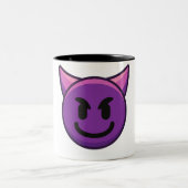 Devil Emoji druckte Zwei-Tone-Kaffee-Tasse Zweifarbige Tasse (Mittel)