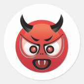 Devil Emoji Runder Aufkleber (Vorderseite)