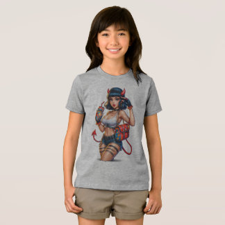 Devil Energy Girl Graphic T-Shirt - Edgy Anime Str Tri-Blend Shirt