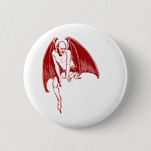 Devil Evil Demon Monster Wings Gothic Button