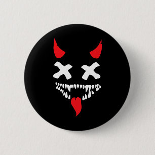 Devil Face Lazy Halloween Kostüm Beängstigende Cre Button