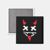 Devil Face Lazy Halloween Kostüm Beängstigende Cre Magnet (Vorderseite/Rückseite)