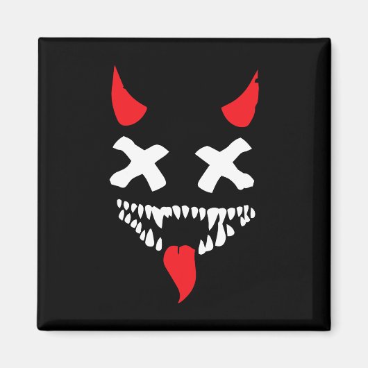 Devil Face Lazy Halloween Kostüm Beängstigende Cre Magnet (Vorne)