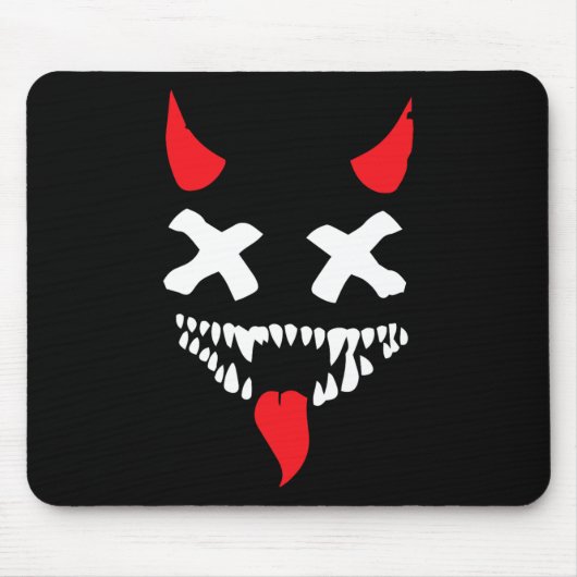 Devil Face Lazy Halloween Kostüm Beängstigende Cre Mousepad (Vorne)